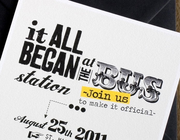 Funny Wedding invitation card with our story / Printable template / "How everything began" (retro version)