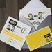 Printable 50s Wedding invitation set with yellow retro design - "Tying the knot"