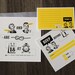 Printable 50s Wedding invitation set with yellow retro design - "Tying the knot"