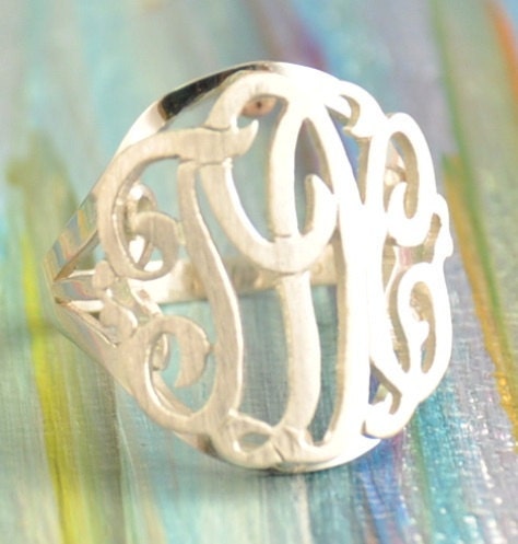 Monogram ring SSR1, sterling silver.