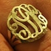 Monogram ring SSR1, sterling silver.