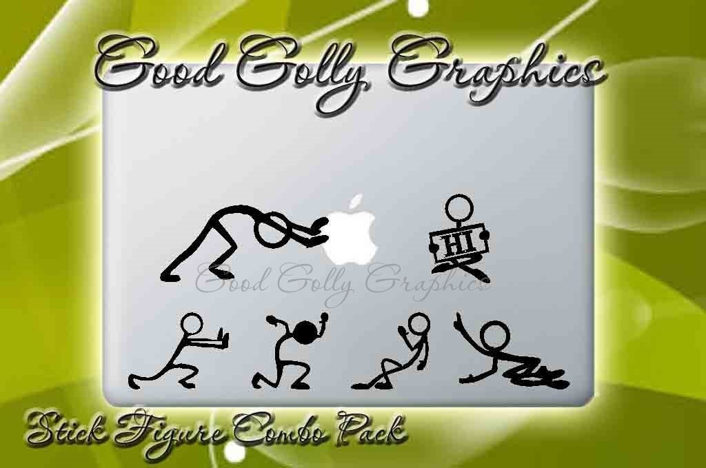 Stick figure vinyl decal set