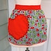 Valentines Mini Apron- Cherry Pattern with Red Bows