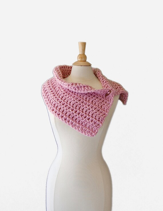 Pastel Pink Wool Blend Cowl, Winter Fashion Accessories