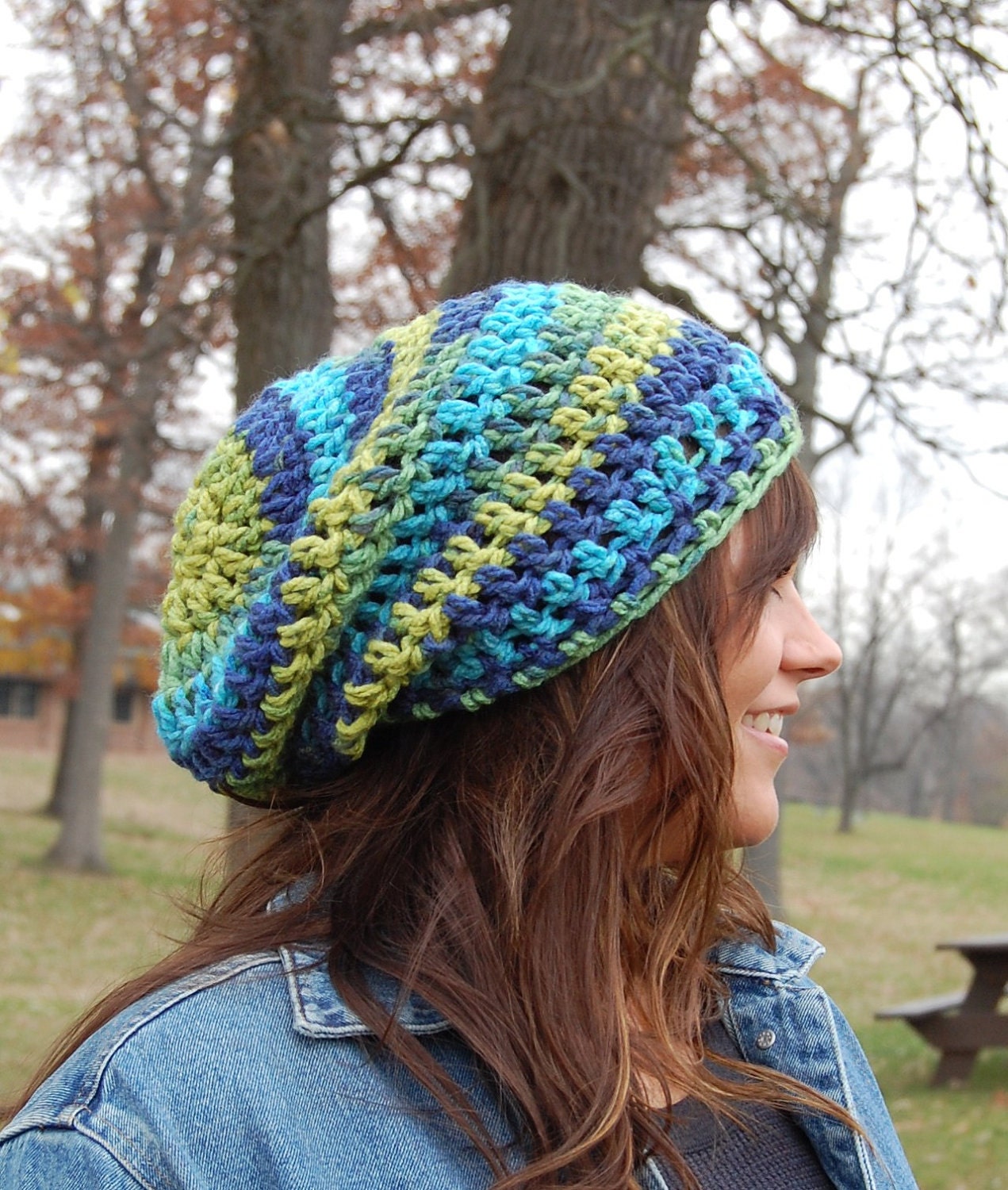 Sunny Day Colors Crochet Slouchy Beanie Hat, Fashion Accessories from Midwest Crochet