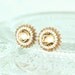 Bridal bridesmaids stud earrings - cream ivory swarovski crystal delicate jewelry - wedding stud earrings unique gift