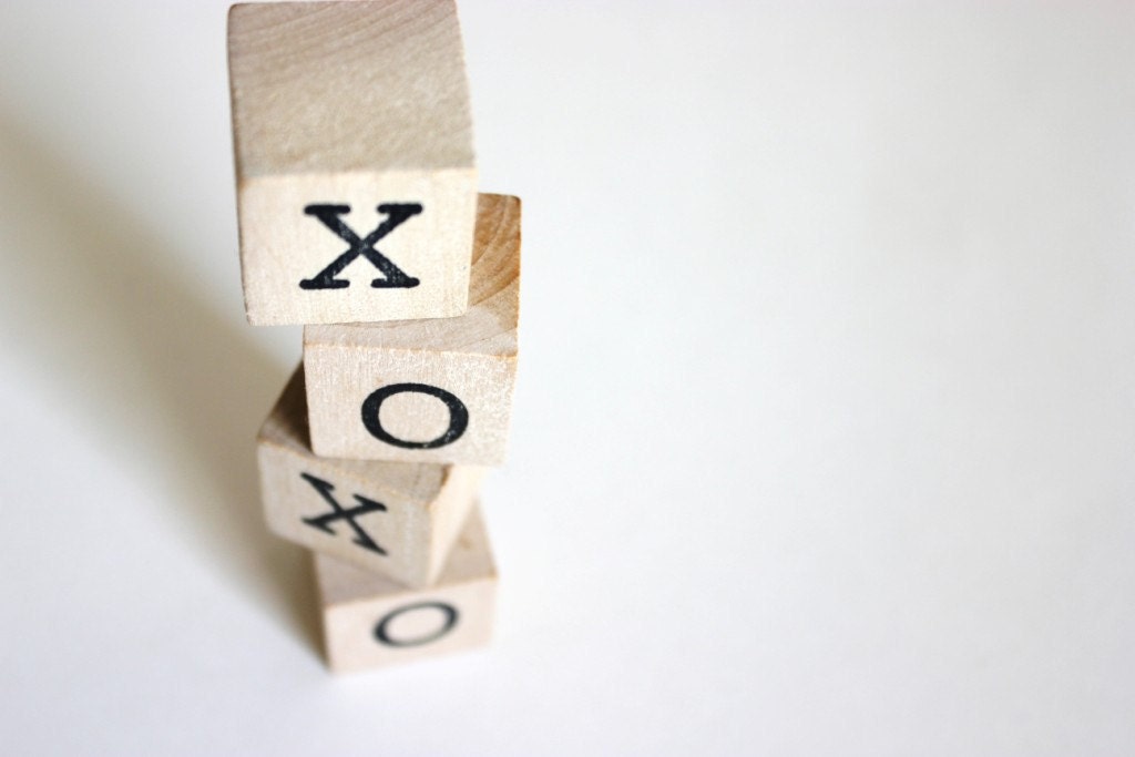 Wedding Cake Topper Personalized Wood Blocks shabby chic wedding favors decor  xoxo hugs & kisses wooden letter blocks wedding gifts