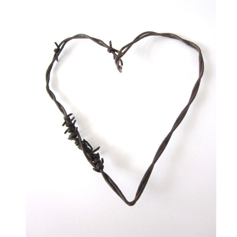 Rustic Wedding Decor Barbed Wire Heart The Mended Heart heart rustic home decor country wedding decor wedding gift