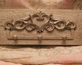 Shabby Chic Champagne Wall Hook Rack Jewelry Holder Barn Wood Heart -  Rustic, Beach, Cottage, French Country, Farmhouse, Wedding