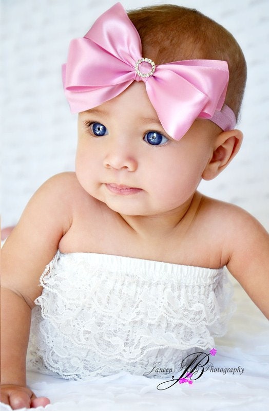 Wild Orchid Pink Sweet Satin Bow - Baby Toddler Child Girls Headband or Clip Hairbow