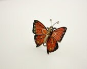 Vintage Ring, Butterfly Monarch, Upcycled,  Adjustable Ring No. 20