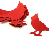 10 Die Cut Cardinal Bird Embellishments (3 x 2.25 inches) in Cherry Splash Red Smooth Cardstock - Tags, Gift Wrap, Scrapbooking, etc.