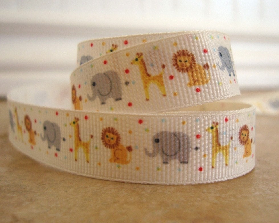 Animal Print Grosgrain 5/8-inch Ribbon- 1 yard