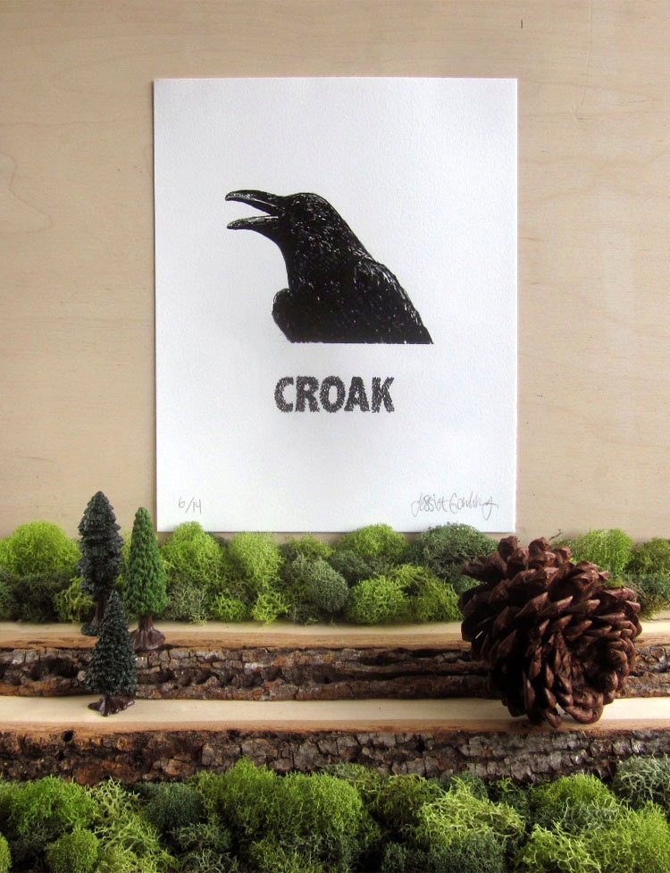 Raven Print - Silkscreen - Limited Edition - Animal Calls Series - Croak