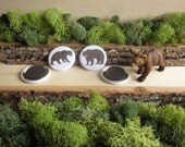 Grizzly Bear Pair - Animal Magnets - 1.5" - From Natural Duality