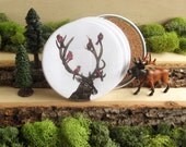 Whimsical Coasters - Elk and Cardinals - Cork-Bottom - Set of 4