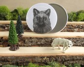 Silver Fox - Animal pocket mirror 3.5"