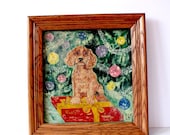 RESERVED vintage portrait pet painting: mighty finds