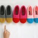 Crochet Slippers in Peanut Butter and Slate Grey