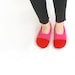 Crochet Slippers in Red and Hot Pink