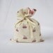 Fabric Gift Bag Itty Bitty - Tortoise and Hare for Easter or New Baby