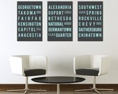 Washington D.C. Wall Decor. Typography Poster Art. Modern Print Poster. Set of 3 - 11x17