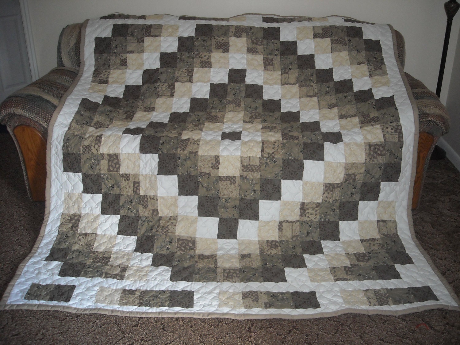 Trip Around the World CUSTOM MADE Full/ QUEEN Size Bed Quilt ----- 50% Deposit