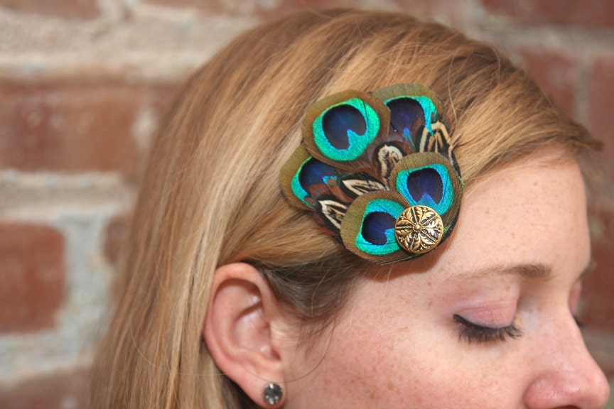 Flirty Fan Peacock and Pheasant Hair Clip Fascinator