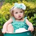 Aqua Baby Flower Headband, Rosette Headband, Wedding, Children, Photo Prop, Toddler / Aqua Rosette and White Flower