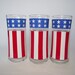Vintage Patriotic Uncle Sam Hat Bicentennial Hiball Highball Drinking Glasses Set of 6 Day Red White & Blue