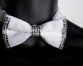 The Sharp Dressed Tie: White Bowtie With Swarovski Crystals