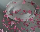 Paper Lace Chandelier Monarch Butterfly Mobile - pink - Made to order
