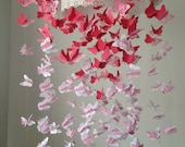 Paper Lace Chandelier Monarch Butterfly Mobile - pink and white Mix - Made to order