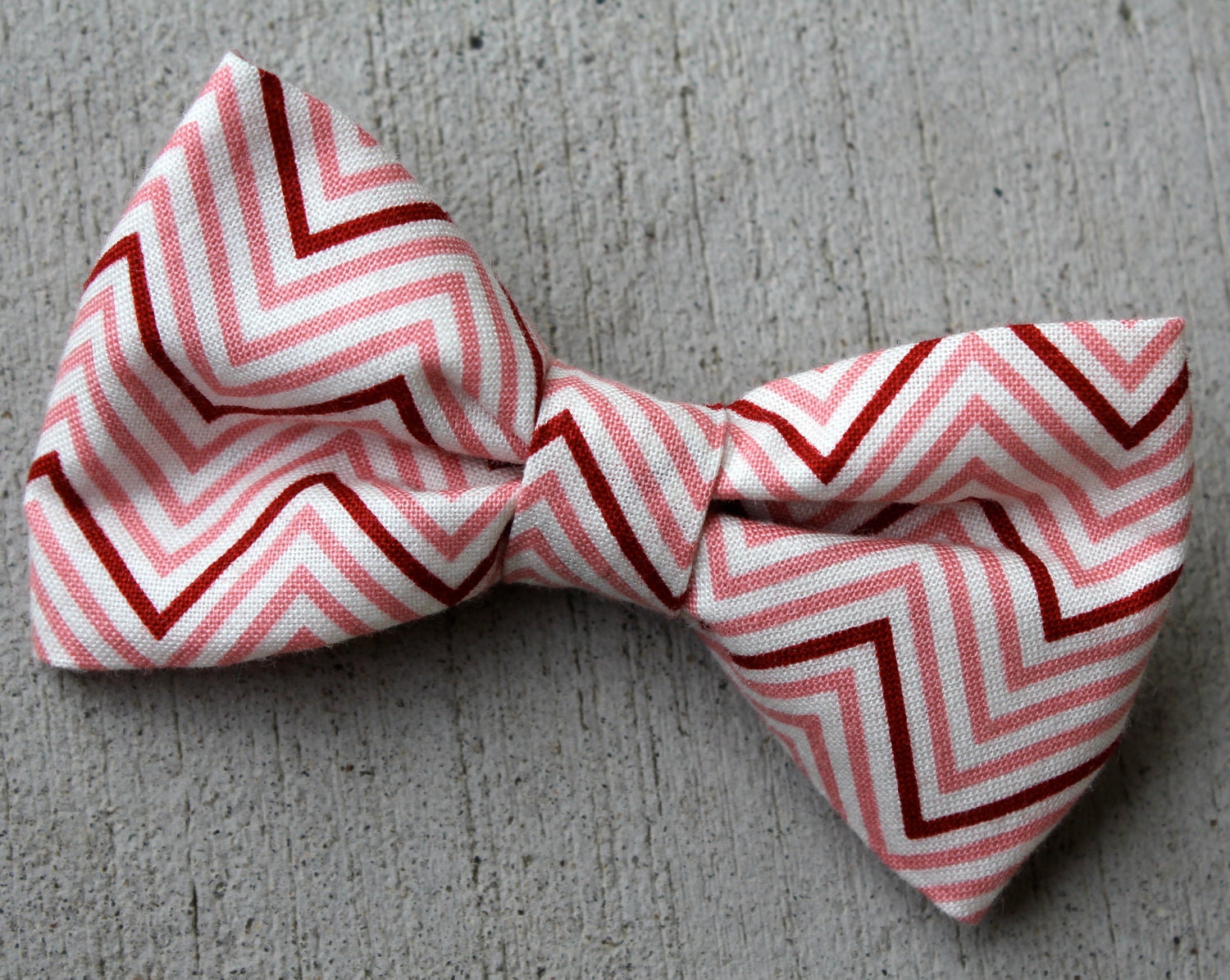 Boy's Berry Chevron Bow Tie - clip on