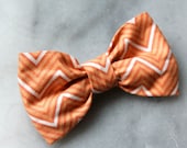 Boy's Orange Chevron Bow Tie - clip on