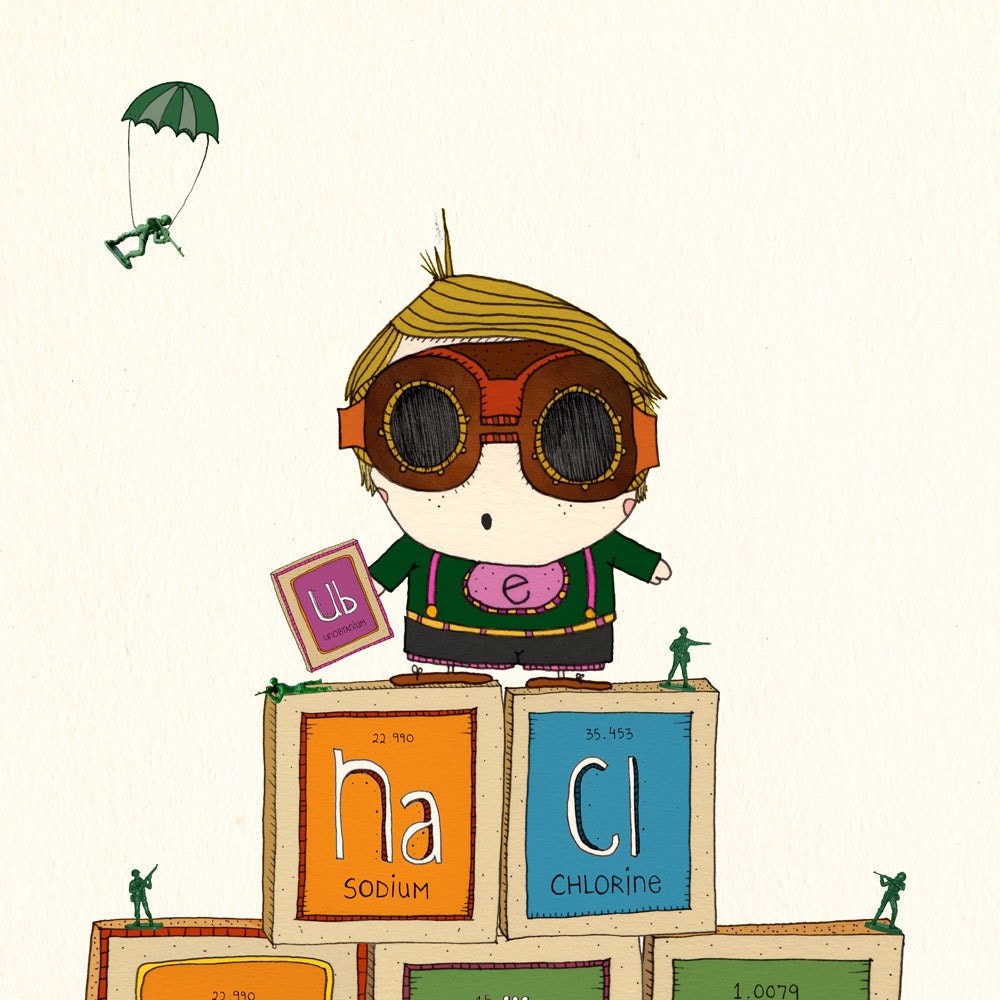 E is for Element Lad Print 13x13