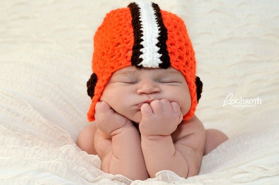 Cleveland Browns Football Hat -- Sizes 0-3 months or 3-6 months -- Choose Size and color (for a different team)