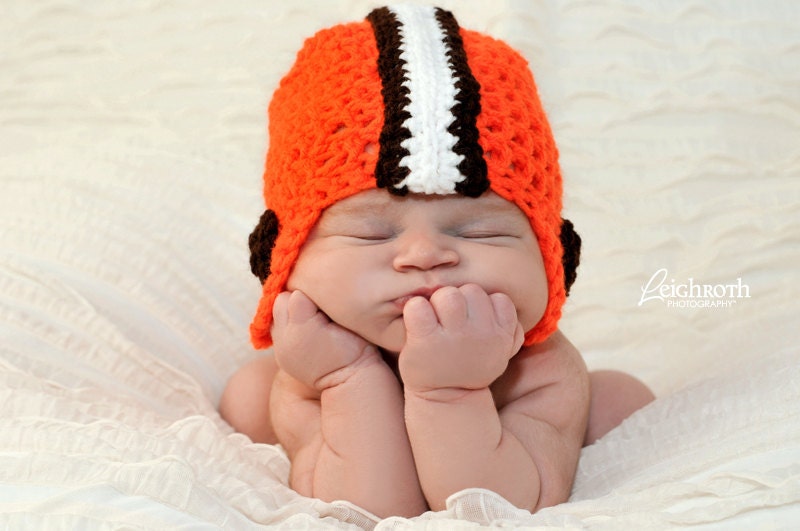 Cleveland Browns Football Hat -- Sizes 0-3 months or 3-6 months -- Choose Size and color (for a different team)