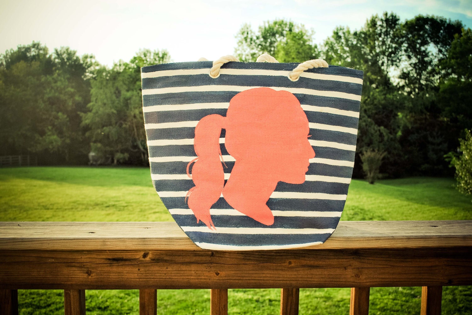 Custom Silhouette Bridesmaid Gift Tote Bag
