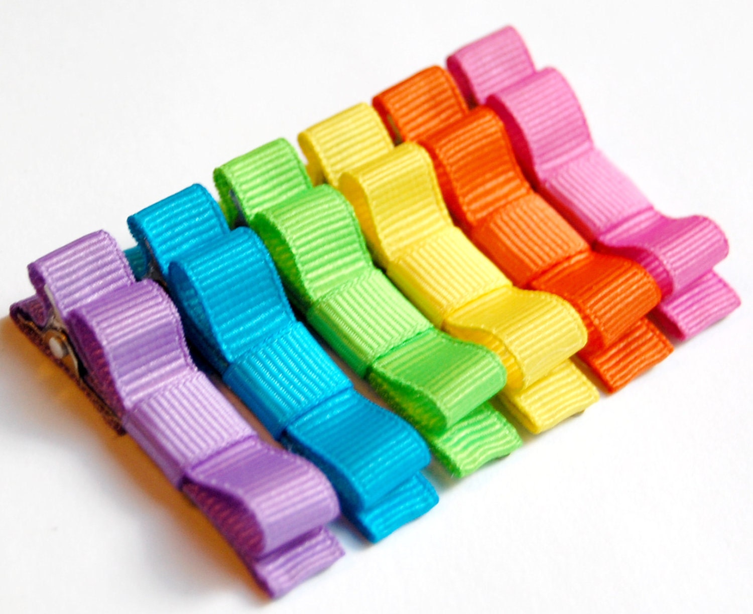 Baby Hair Clips - Hair Bow Clips - Toddler Hair Clips -The Brights Collection Bow Clips Set of 6