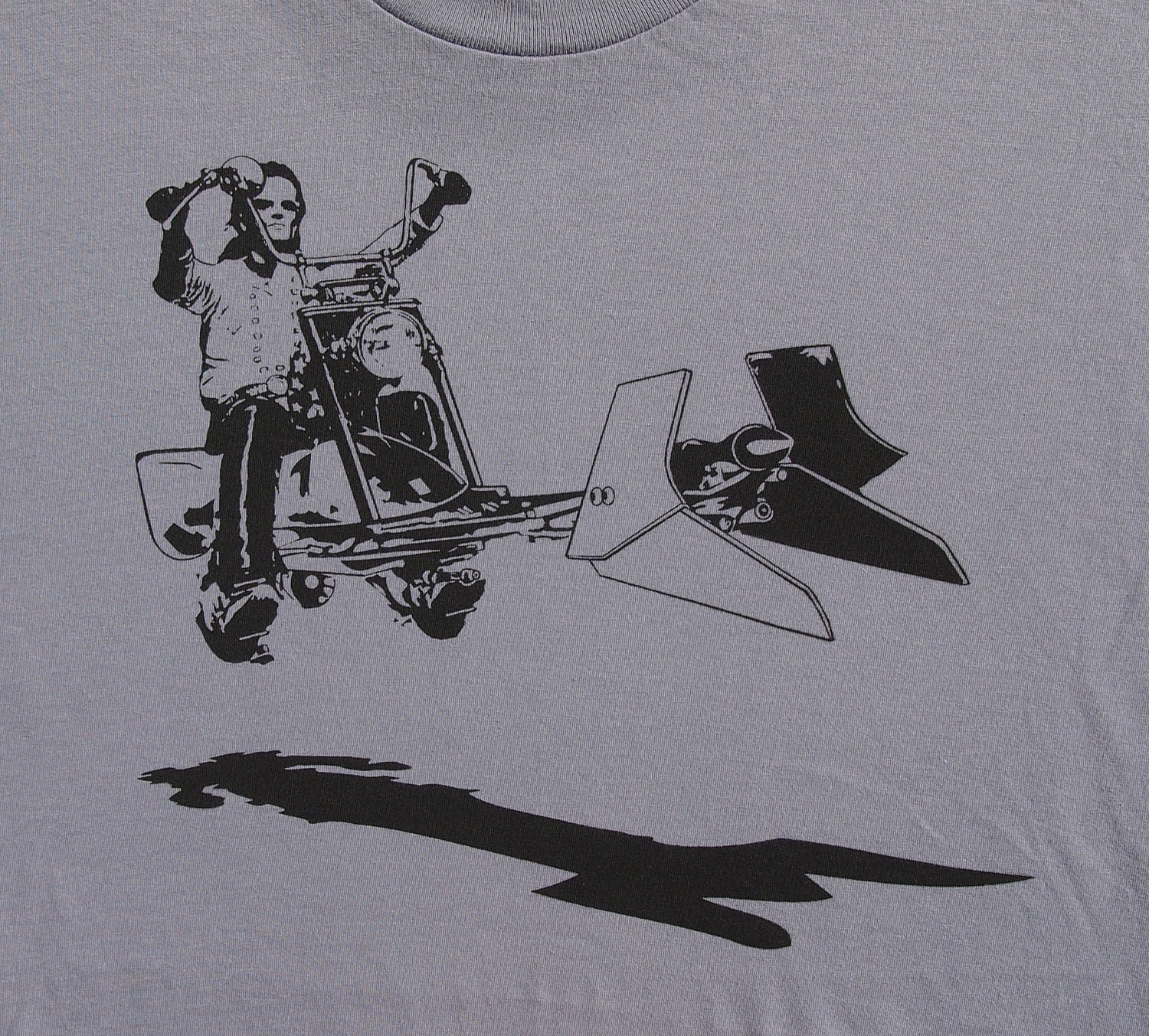 Star Wars easy rider speeder bike on mens t shirt- american apparel slate gray, available in S,M, L ,XL, XXL- WorldWide shipping