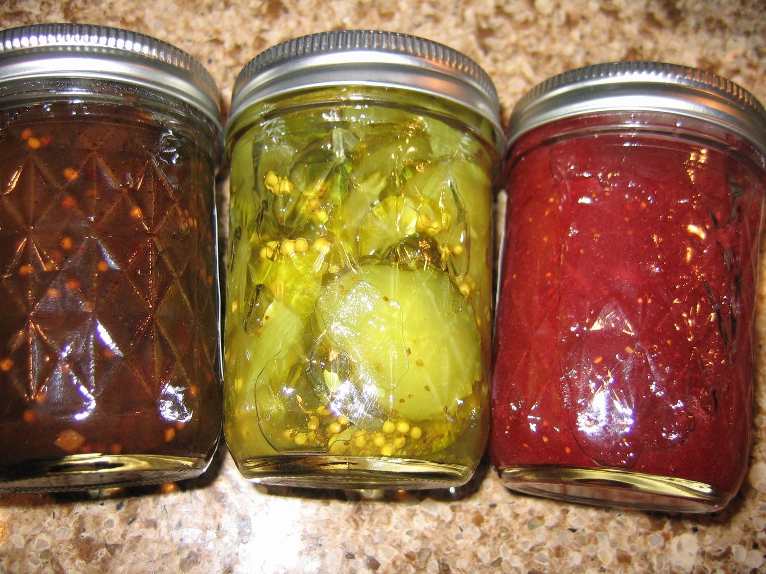 Gourmet Sampler Pack 3 8 oz Jars: Jams, Relishes, Pickles Chutneys