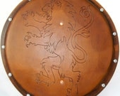 Handmade Leather Lion Shield