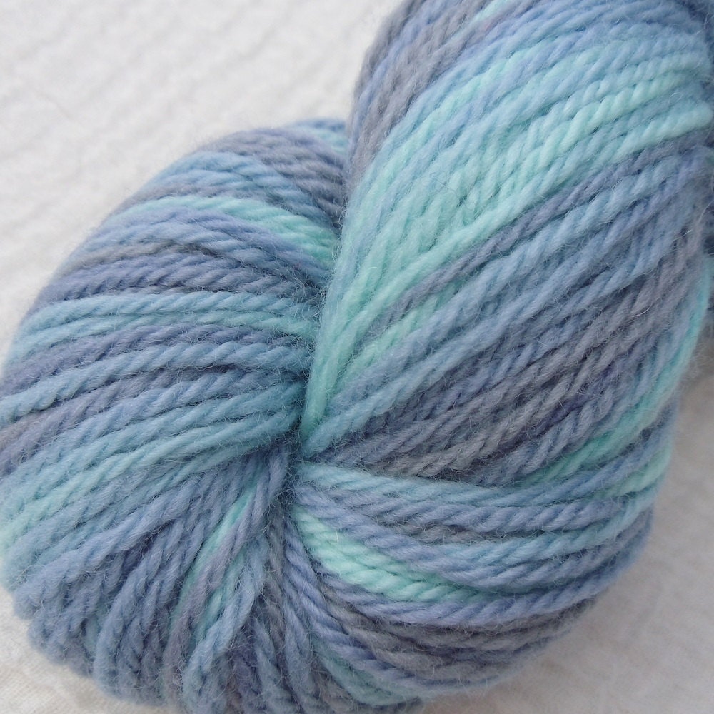 Hand Dyed BFL Aran Yarn - Bluebird