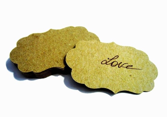30 Kraft Curly Tags - Kraft Natural - 2.5 inch - Gift Tags - Price Tags - Embellishment for Scrapbooking Il_570xn