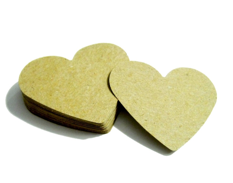 Heart Die Cuts - Set of 30 Kraft Hearts - Kraft Natural - 2 inch - Gift Tags - Price Tags - 100% Eco-Friendly Paper Straw Il_570xn