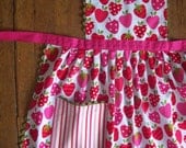 Girls Strawberry Apron, Metro Market, Toddler & Kids 18-24 months, 1- 2T, 2T-3T, 3-4, 4-5 Years