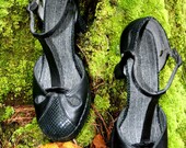 Hot As H E Double Hockey Styx - Lady - BLACK HIGH HEELS with fur and snake skin and sht