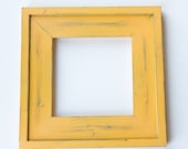 Chunky Munky 3 inch Wide Picture Frame -  8x8, 8x10, OR 8.5x11 Pine Distressed Frame - Bauhaus Gold Handmade