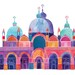 Basilica San Marco Illustration, 14" x 11", Digital Print